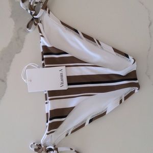Vitamin A stripe bikini bottom,NWT,8/M